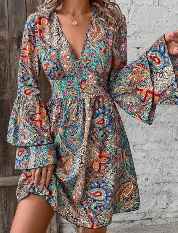 Vestido Estampado Flor de Capricornio - Imagen 2